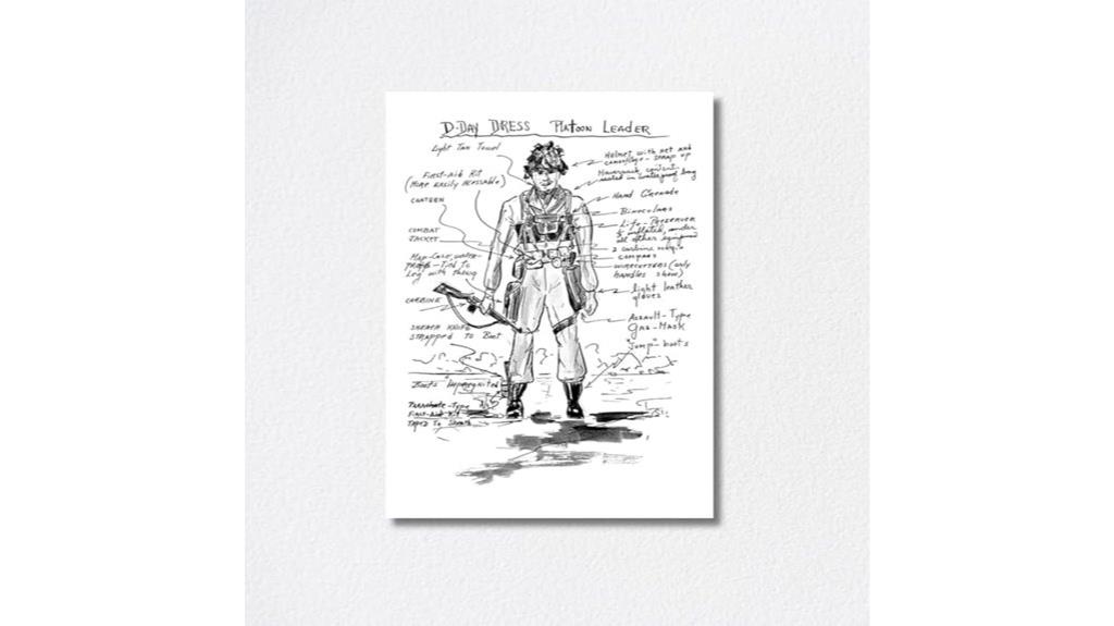 d day wwii vintage sketch