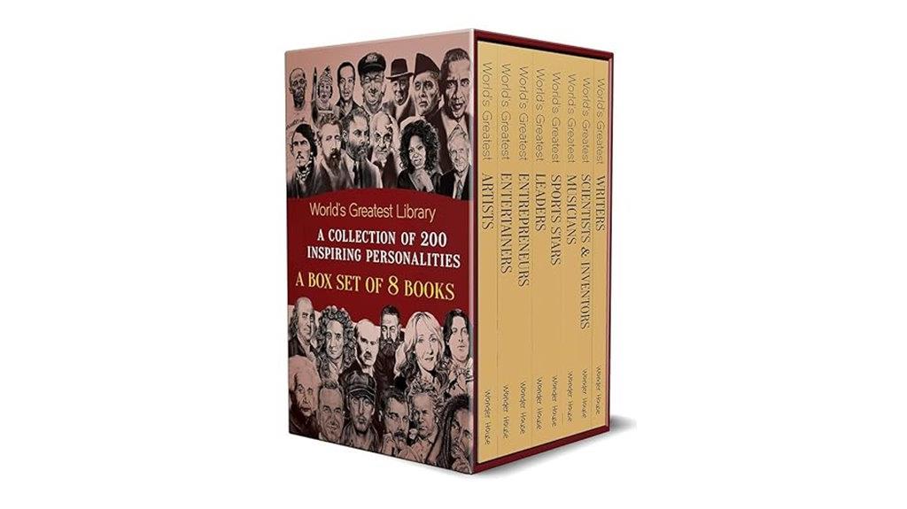 eight biographies in library
