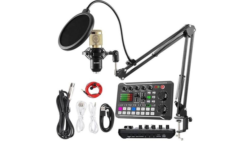 podcast mic with mixer