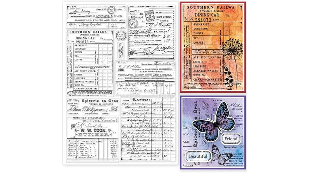 retro handwritten ledger stamps