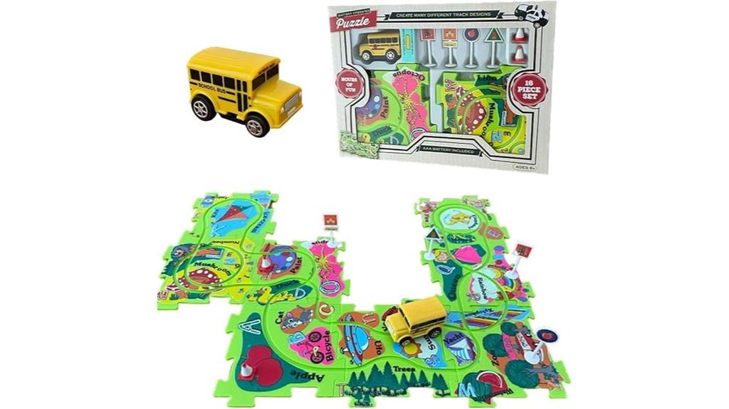 school bus puzzle playset