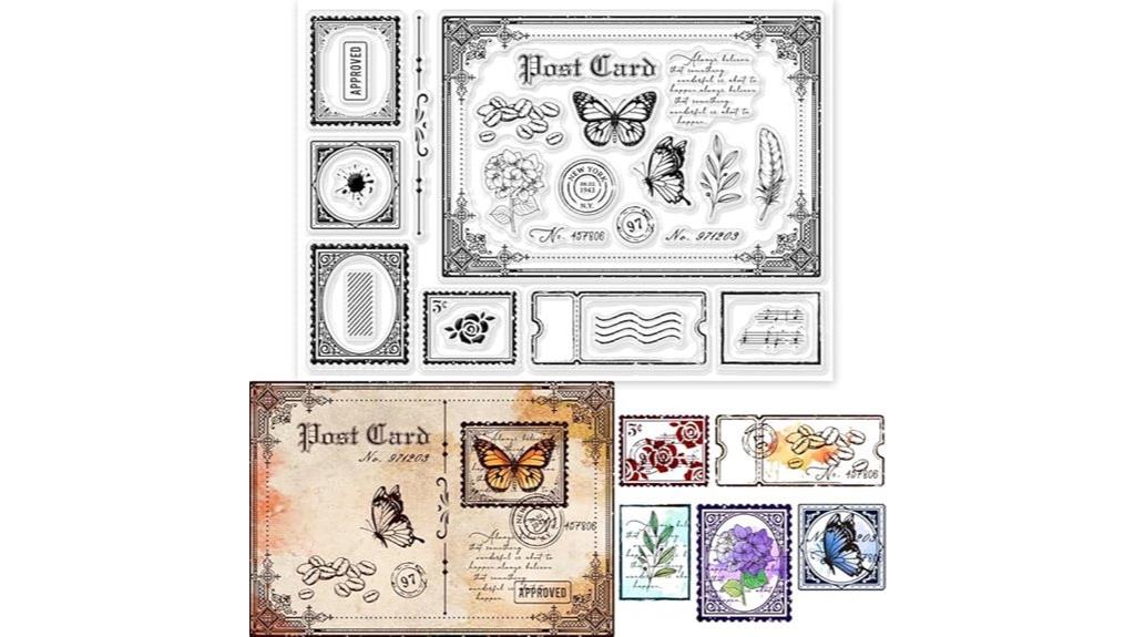 vintage postcard clear stamps