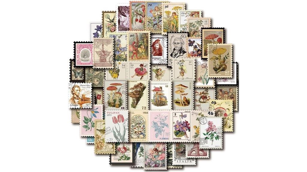 vintage stamp sticker set