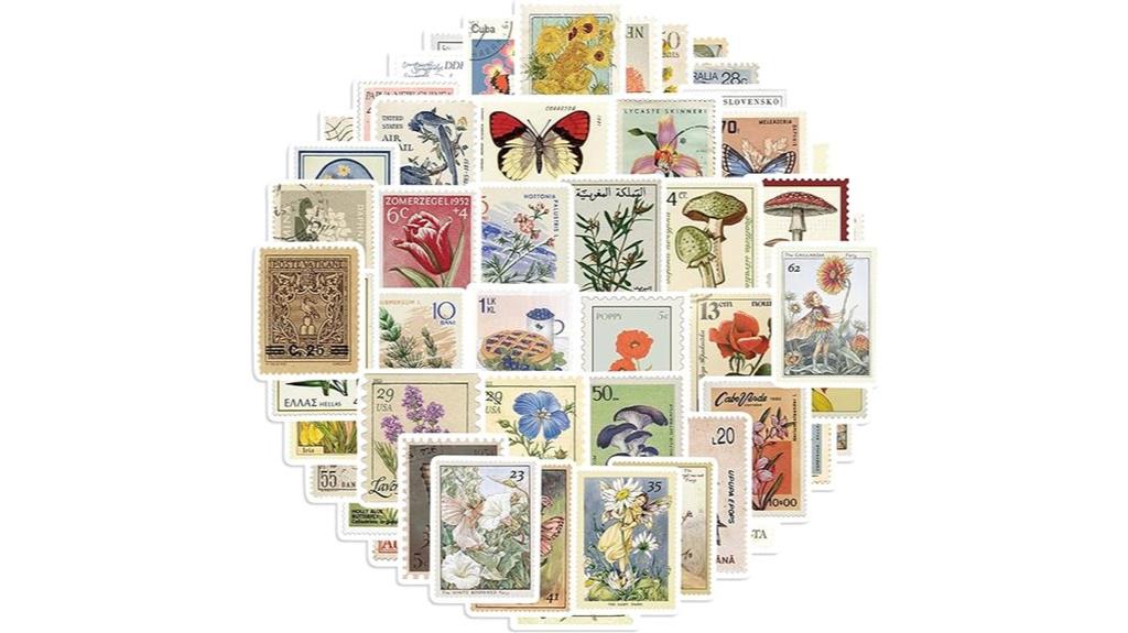 vintage stamp sticker set