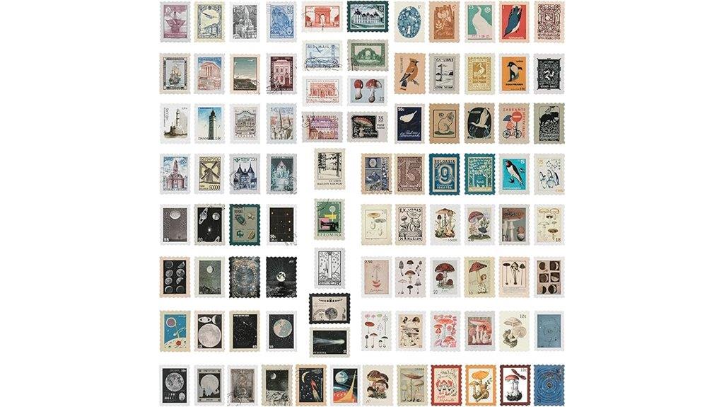 vintage stamp stickers collection