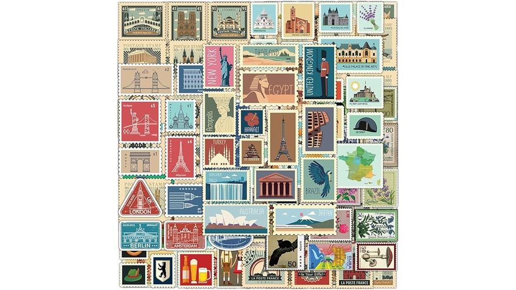 vintage travel stamp stickers