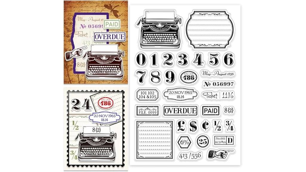 vintage typewriter number stamps