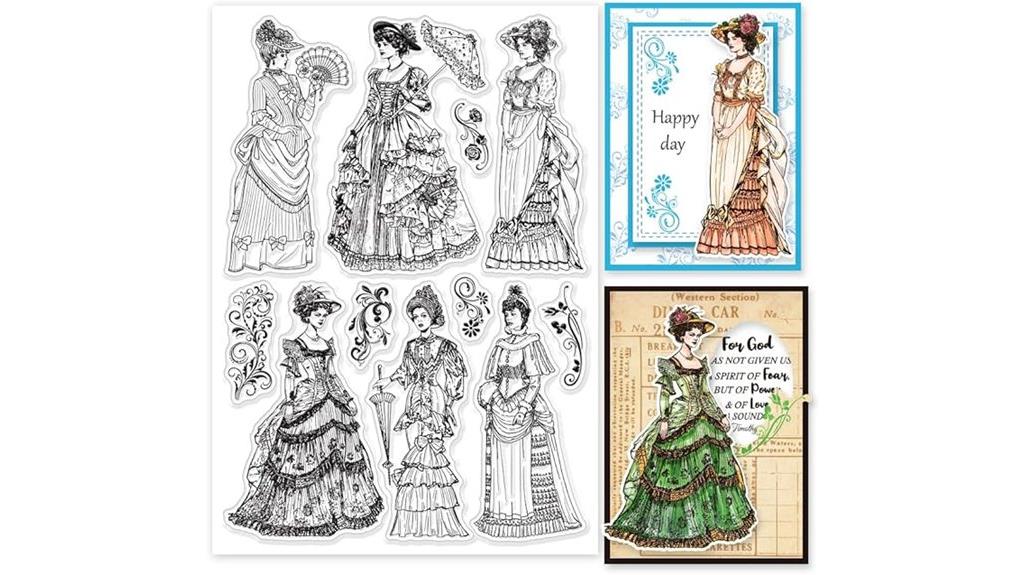 vintage victorian lady stamps
