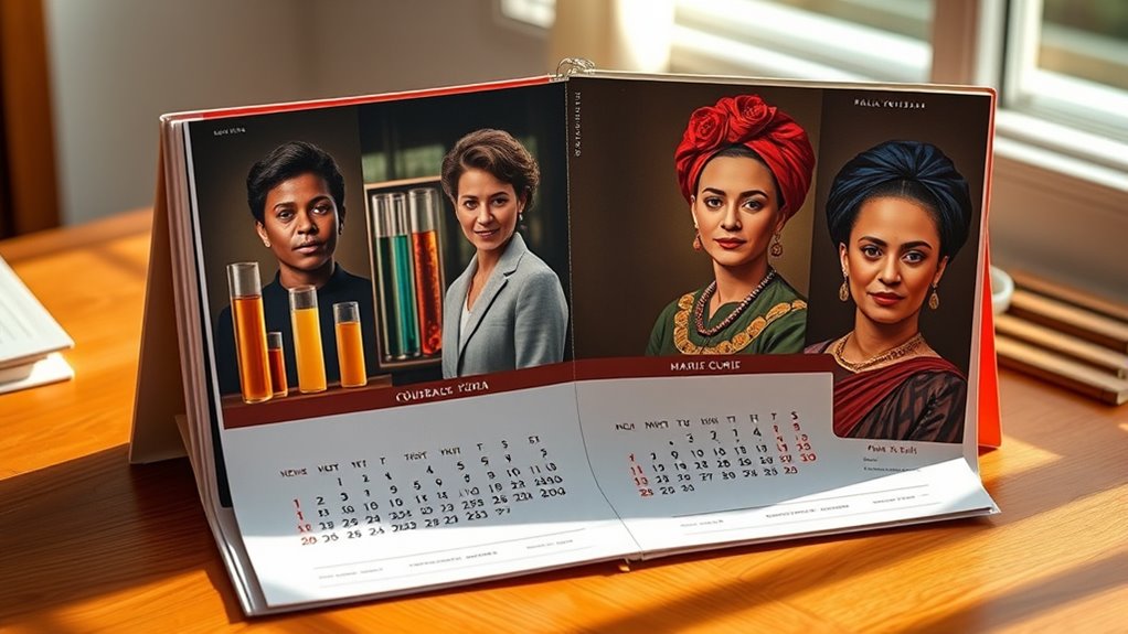 women history daily calendars