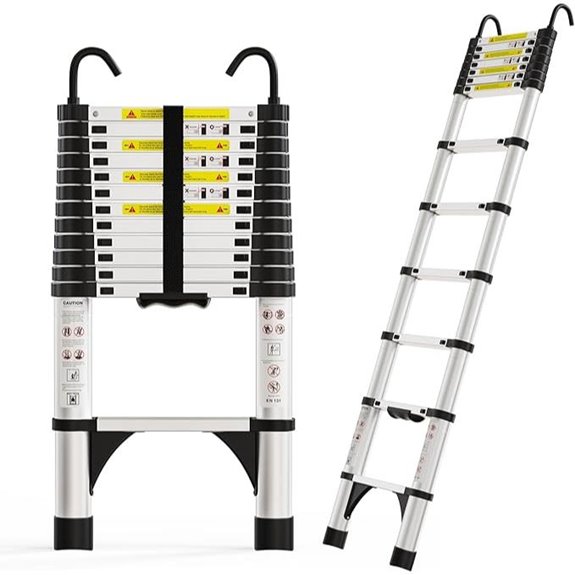 Telescoping Aluminum Ladder 16.5 Ft Portable Extendable