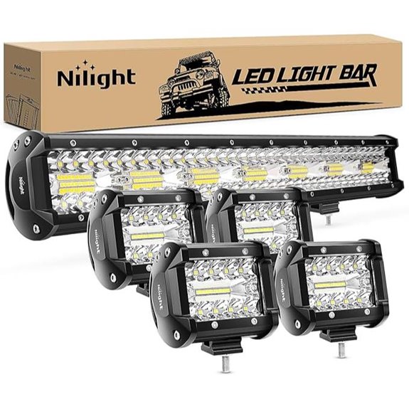 Nilight 20-Inch 420W LED Light Bar & Pods (4-Pack)
