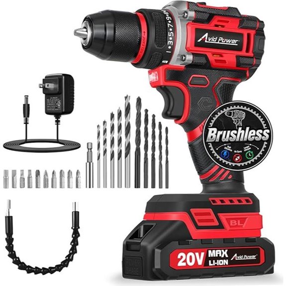 AVID POWER 20V Cordless Drill Set with Accessories
