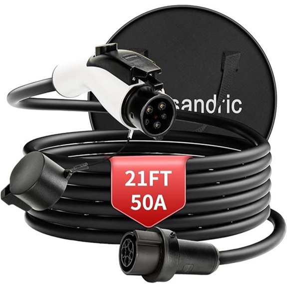 EV Charger Extension Cable 21FT 50A Waterproof