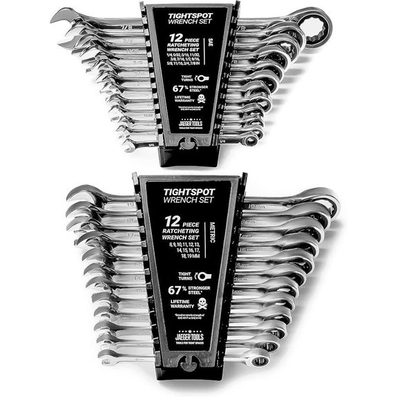 24pc IN/MM Ratcheting Wrench Set with Organizer