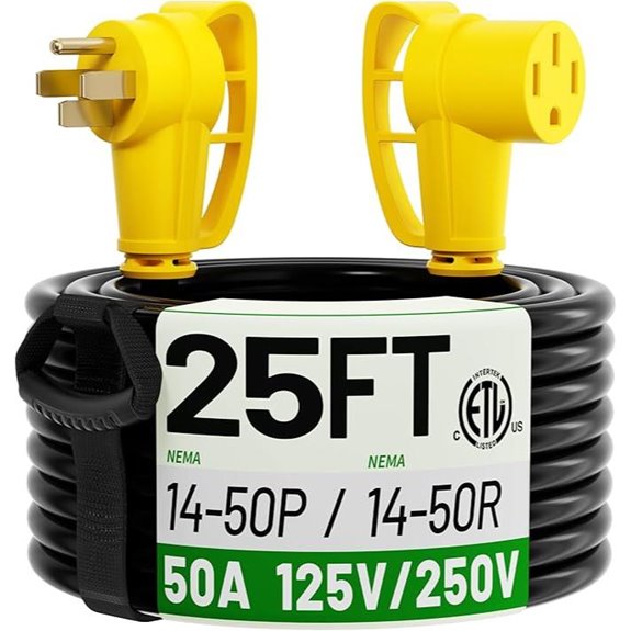 POWGRN 25FT NEMA 14-50 RV/EV Extension Cord
