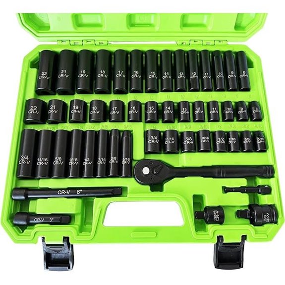 50-Piece SAE & Metric Drive Socket Set with Case