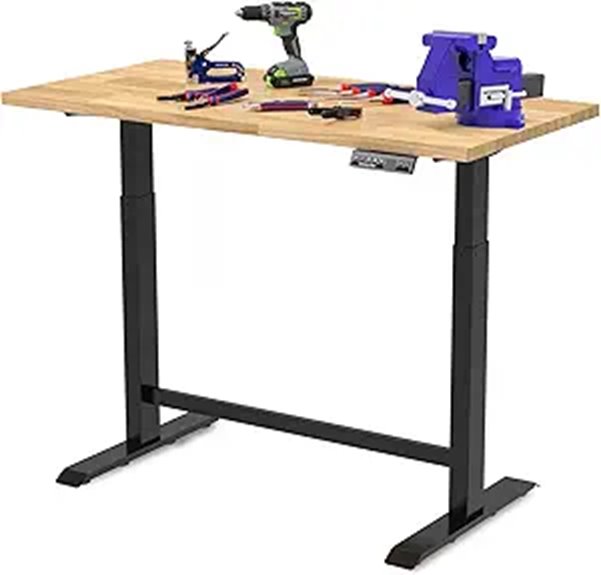 WORKPRO Electric Adjustable Workbench with Wooden Top