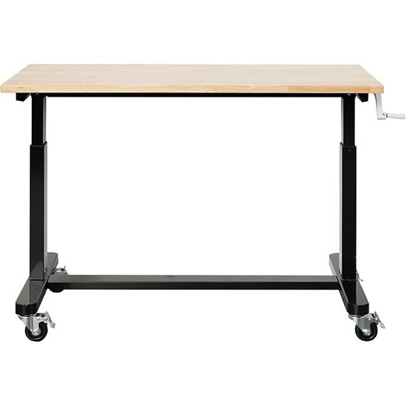 SafeRacks 48” Adjustable Hardwood Workbench with Crank