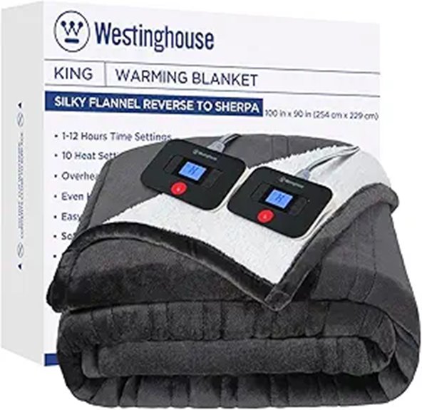 Westinghouse King Heated Blanket with Adjustable Settings