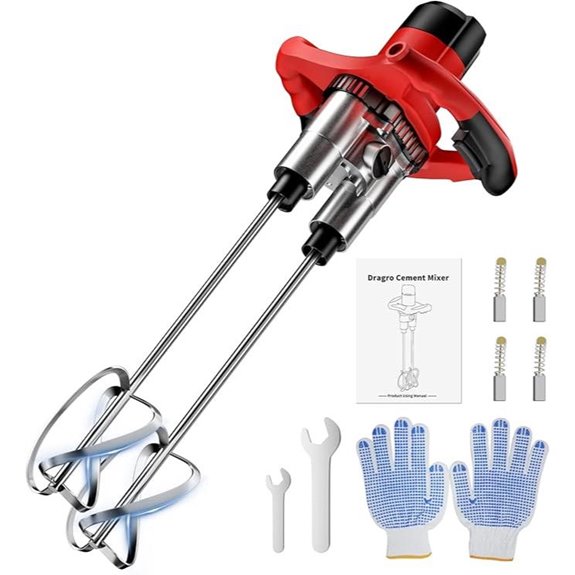 Double-Paddle Electric Cement Mixer with Adjustable Speed