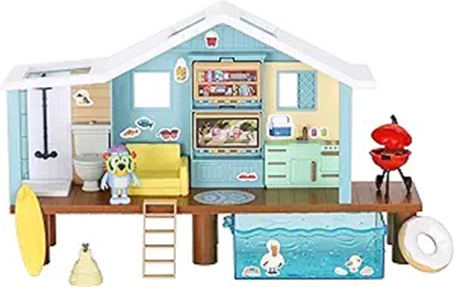 Bluey Beach Cabin Playset with Figures for Kids