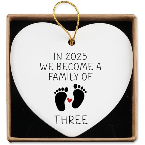 New Mom Dad Gifts Ceramic Family Announcement Ornament