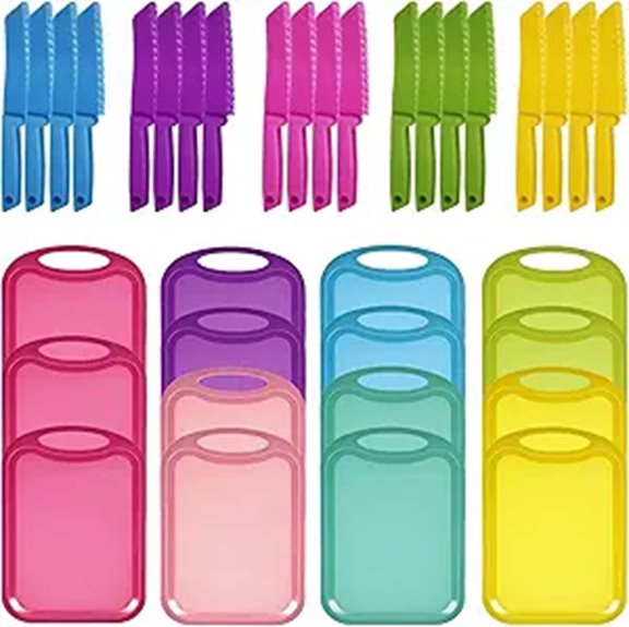 Kids' Plastic Cutting Board & Safe Knife Set (30 Pieces)