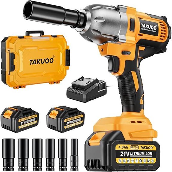 Cordless Impact Wrench 1200Nm with Batteries & Sockets