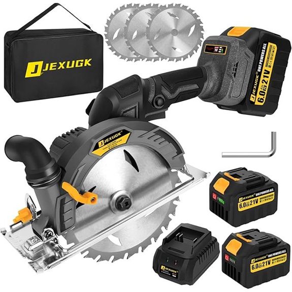 Cordless Circular Saw with Batteries and Blades