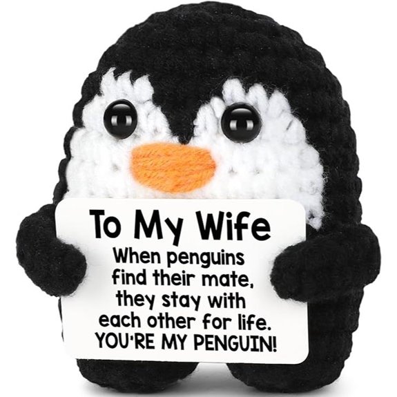 Handmade Crochet Penguin Gift for Wife's Birthday & Anniversary