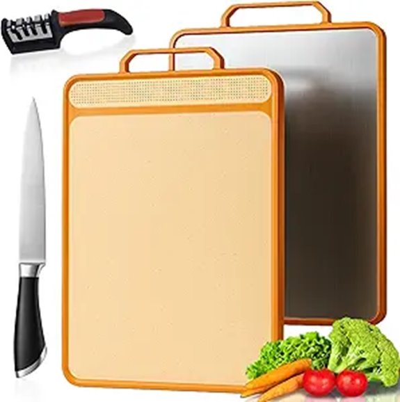 KYNATE Double-Sided Steel & Wheat Straw Cutting Board