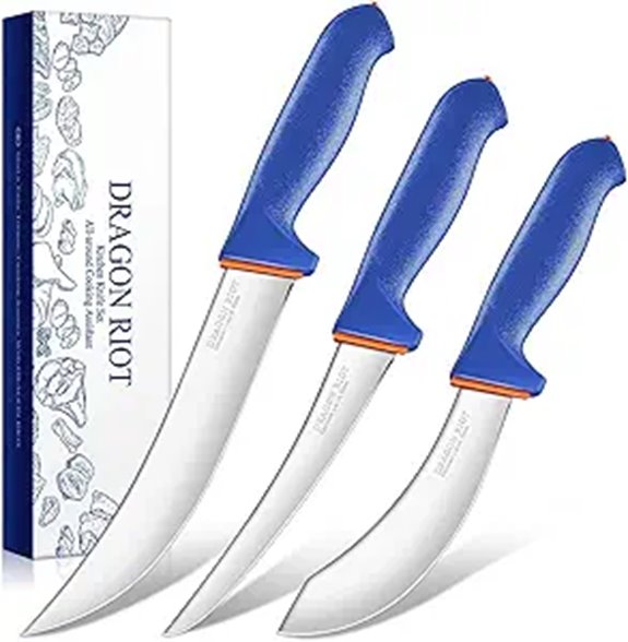 DRAGON RIOT 3-Piece Butcher Knife Set with Handles