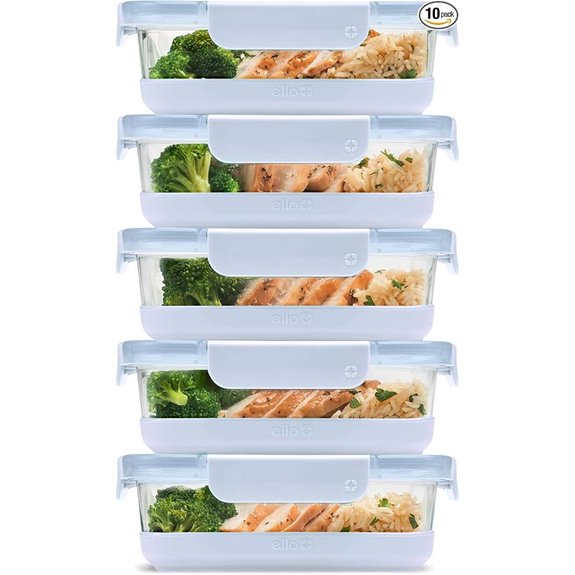 Ello Duraglass 10-Piece Meal Prep Storage Set