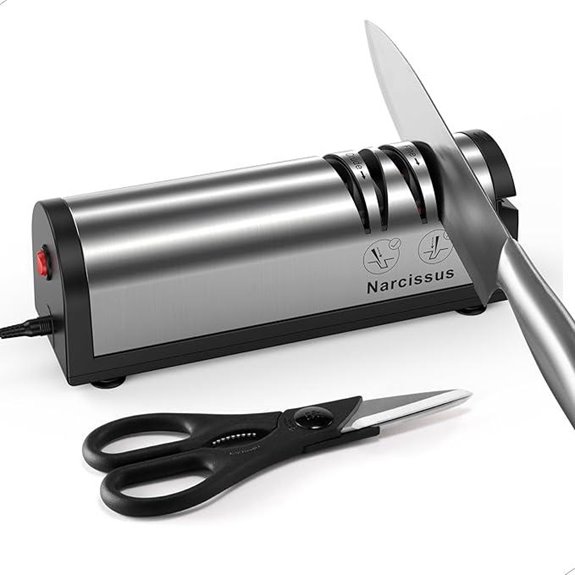 Narcissus 2-Stage Electric Knife Sharpener with Dust Box