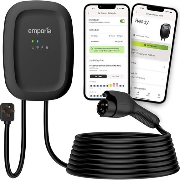 EMPORIA Level 2 EV Charger with WiFi 25ft Cable