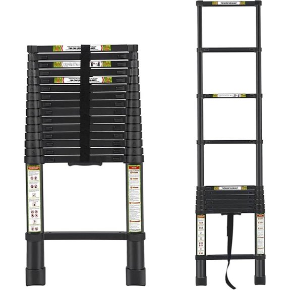 Telescoping Aluminum Ladder 20.3FT 330lb Capacity