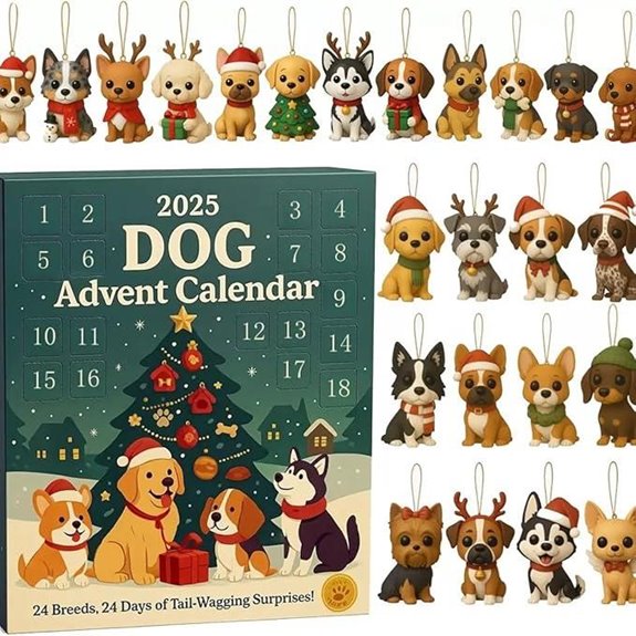 Christmas Dog Advent Calendar with 24 Charms