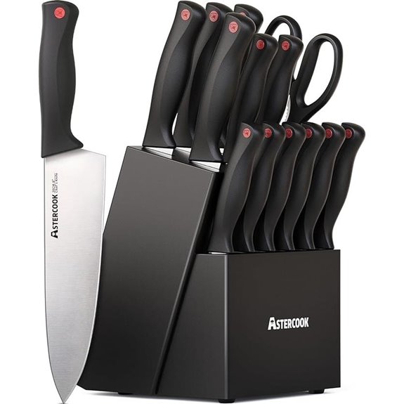 Astercook 15-Piece Knife Set with Sharpener