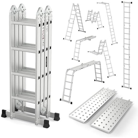 LUISLADDERS 15.5FT Multi-Purpose Folding Aluminium Ladder