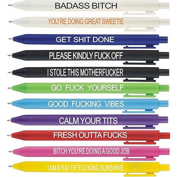 11Pcs Funny Adult Swear Word Ballpoint Pen Set
