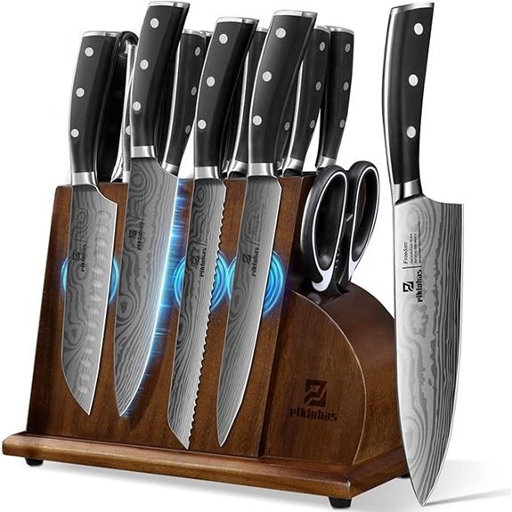 17-Piece German Carbon Steel Knife Set with Block