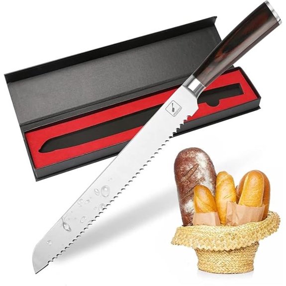 imarku 10-Inch German Steel Bread Slicer Knife