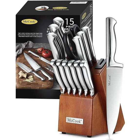 McCook German Steel Knife Set with Sharpener