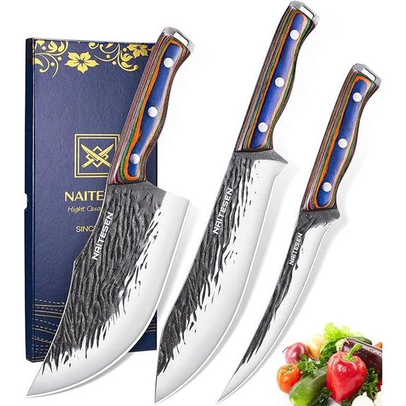3PCS Hand Forged Meat Kitchen Knife Set