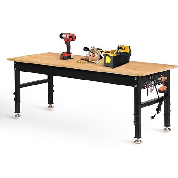 Betterhood 70 Adjustable Heavy Duty Workbench with Outlets