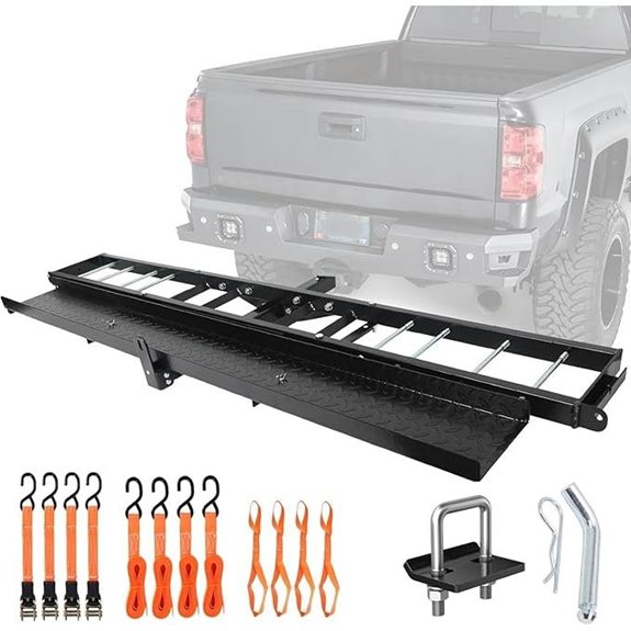 Heavy Duty Motorcycle Hitch Carrier with Ramp