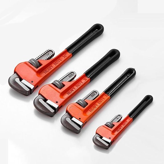4 Pack Heavy Duty Adjustable Pipe Wrench Set