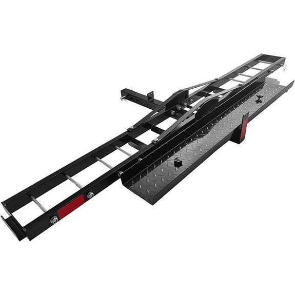 Heavy-Duty Steel Motorcycle Carrier with Ramp and Straps