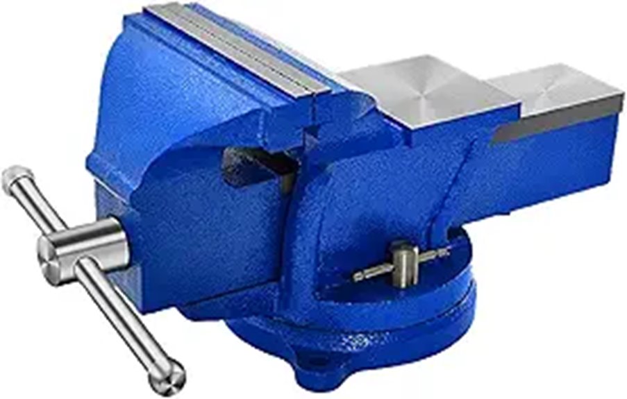 Heavy Duty Bench Vise with Swivel Base and Anvil