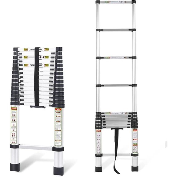 RIKADE Telescoping Aluminum Ladder 20.3FT Heavy Duty